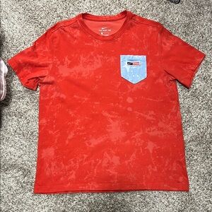 Nike Red T-Shirt with Blue Pocket
